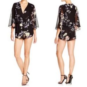 Olivaceous Black Floral Romper